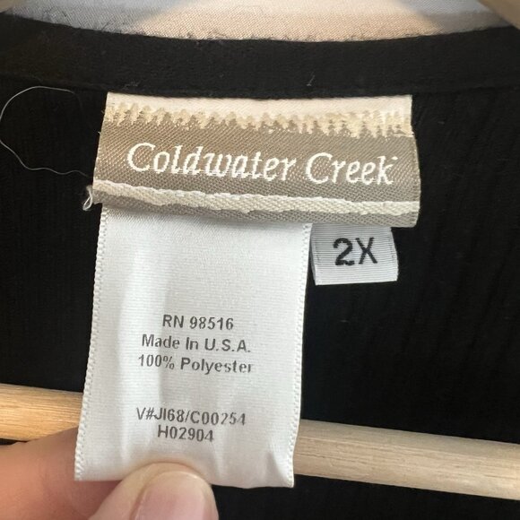 Coldwater Creek Women’s cardigan sweater Plus Size 2X Black Open Long Sleeves - Picture 4 of 7